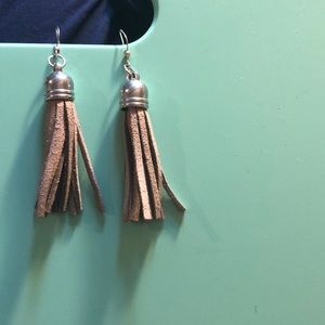 tan tassel earrings (handmade)